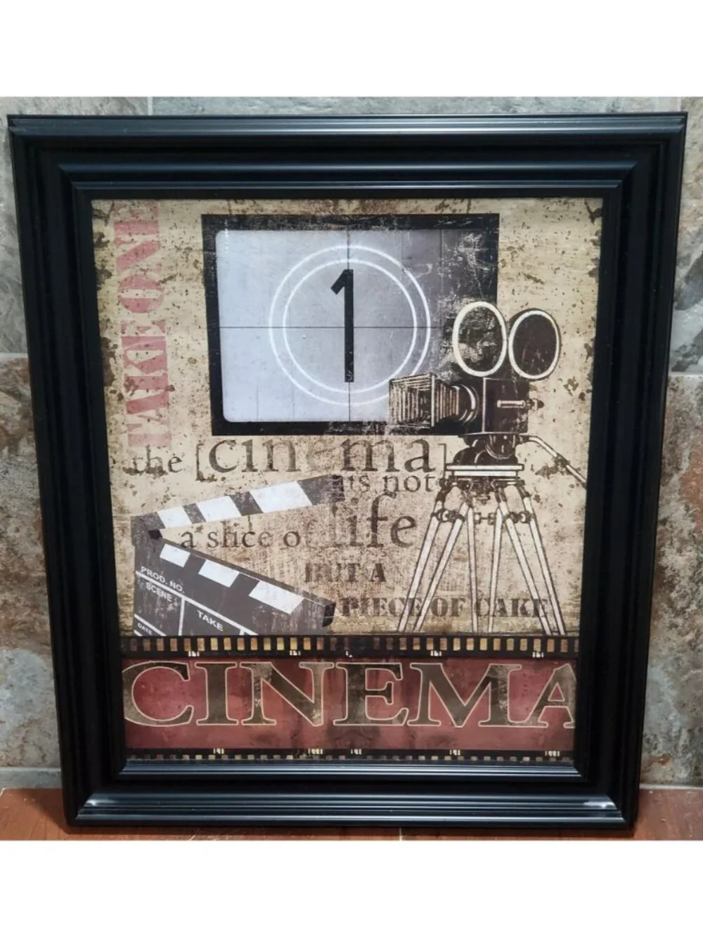 Framed Cinema Wall Art Movie Theater Quote Sign Art Slice of Life Piece of Cake